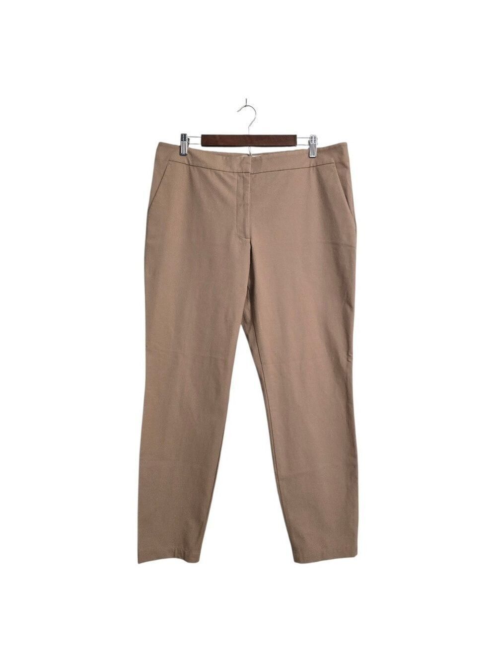 Lafayette 148 Techno Stretch Twill Manhattan Skinny Ankle Pant In Honeynut Sz 14